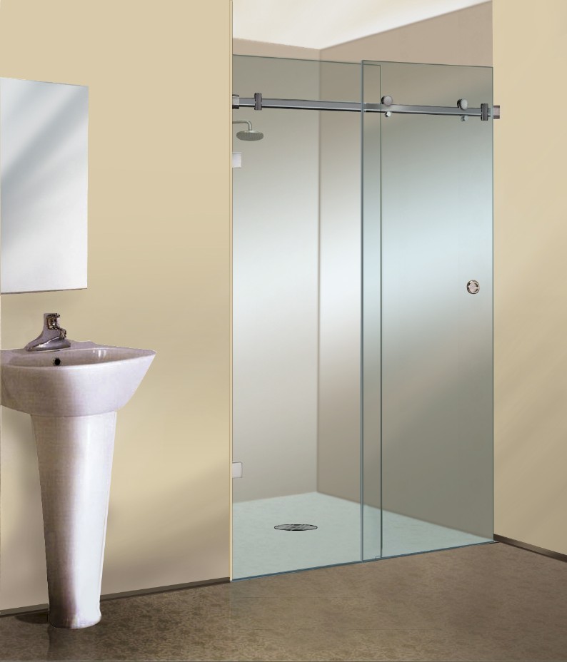 Crl S New Serenity Sliding Frameless Shower Door Appears To Float Into Place The Kbzine